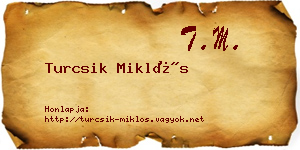 Turcsik Miklós névjegykártya