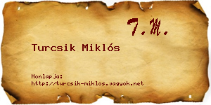 Turcsik Miklós névjegykártya